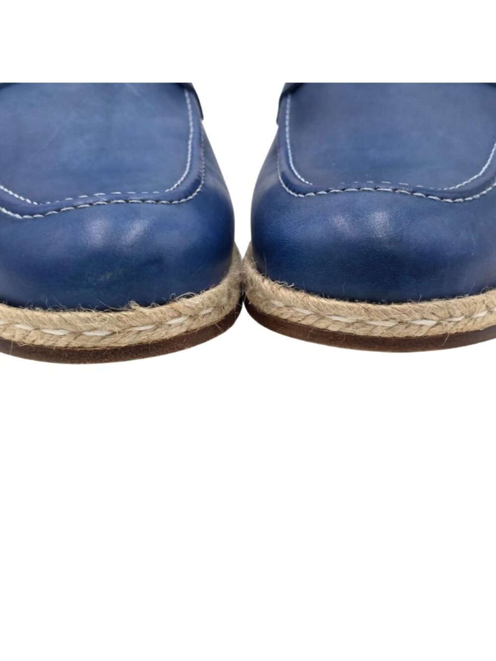 NEW Mezlan Mens 11.5M Spain Blue Dress Shoes Leather Penny Loafers Espadrilles - Picture 11 of 12